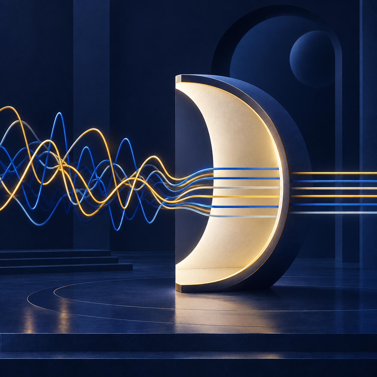 Overlapping signals becoming ordered when they are fully received