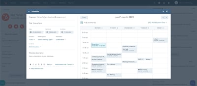 Calendar view when scheduling in the CRM 2