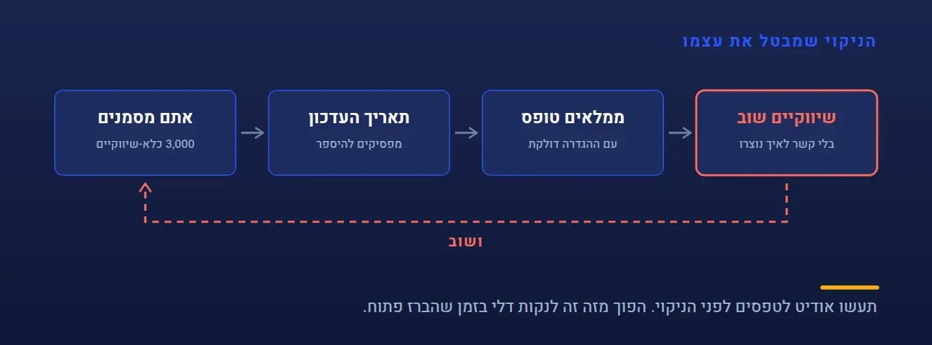 ניקוי שמבטל את עצמו: אנשי קשר שהוגדרו כלא שיווקיים החודש חוזרים לסטטוס שיווקי ברגע שהם ממלאים טופס שההגדרה השיווקית שלו עדיין דלוקה