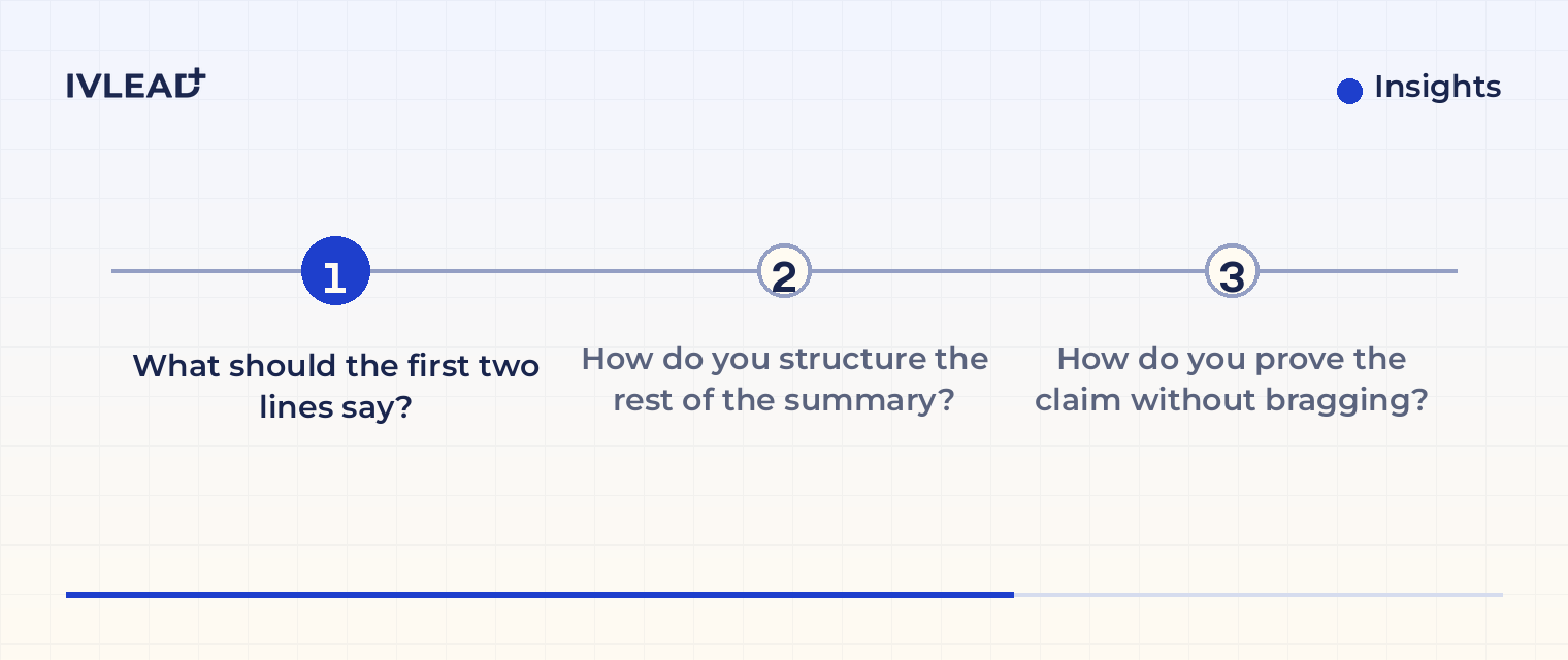 How to write a LinkedIn summary that converts (B2B examples + template) — IV-Lead