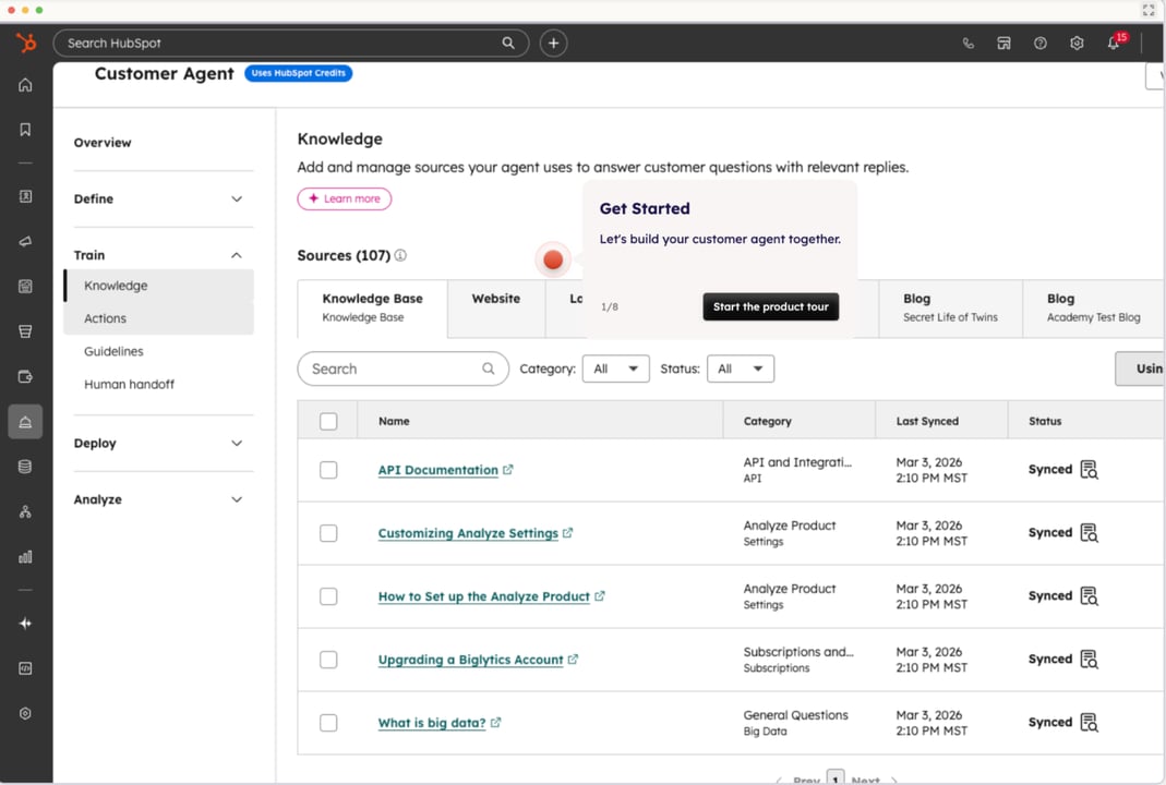 Screenshot: Service Hub AI customer agent view