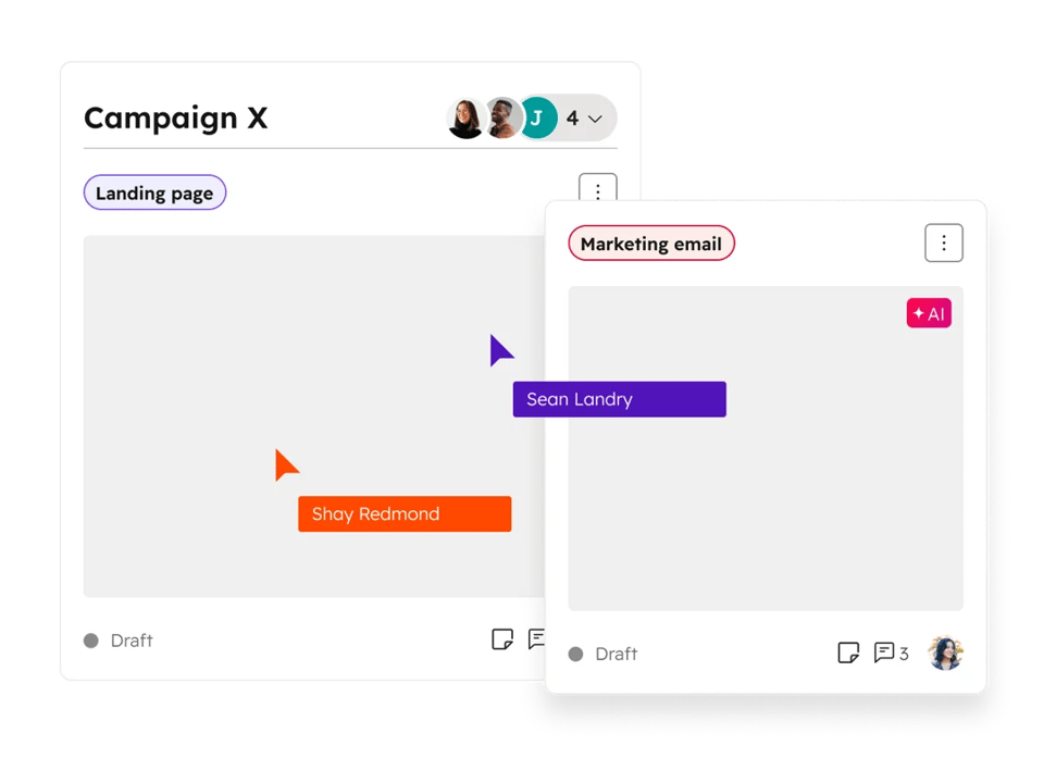 Screenshot: דשבורד ניהול קמפיינים ב-Marketing Hub