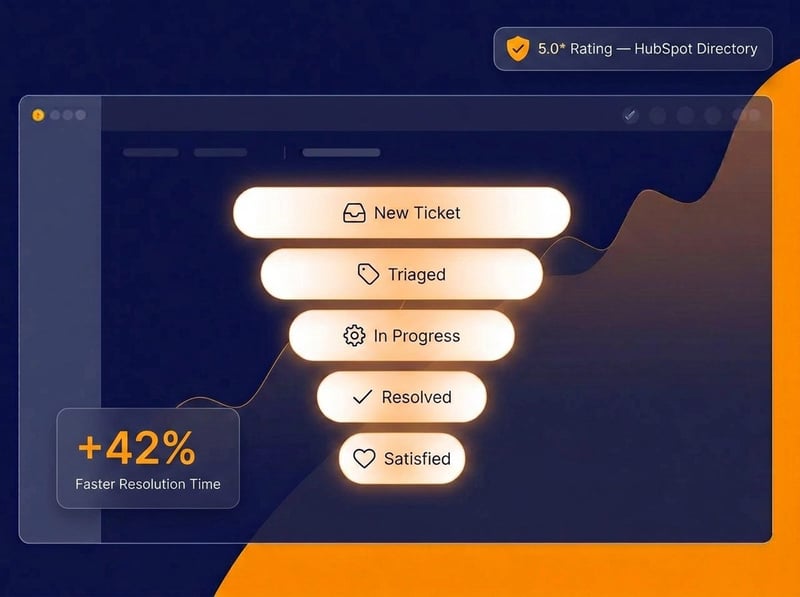 Service Hub ticket queue / resolution flow visual