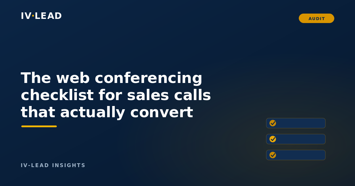 The web conferencing checklist for sales calls that actually convert