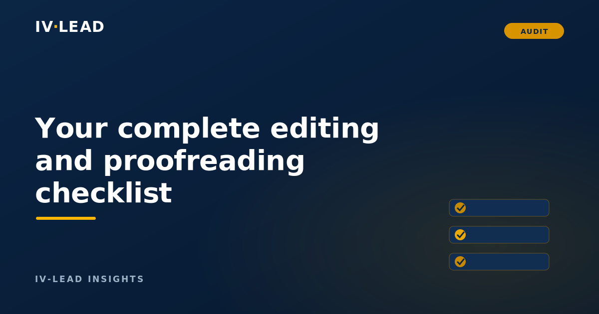 Your complete editing and proofreading checklist
