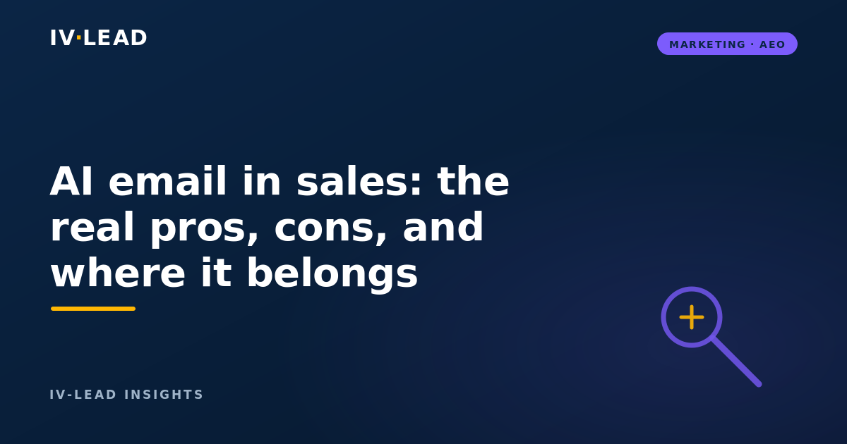 AI email in sales: the real pros, cons, and where it belongs