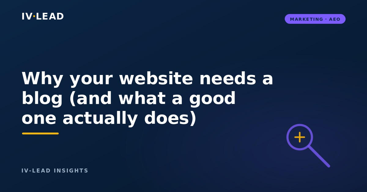 Why your website needs a blog (and what a good one actually does)