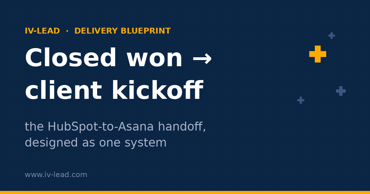 The HubSpot-to-Asana delivery blueprint - from closed won to client kickoff, by IV-LEAD