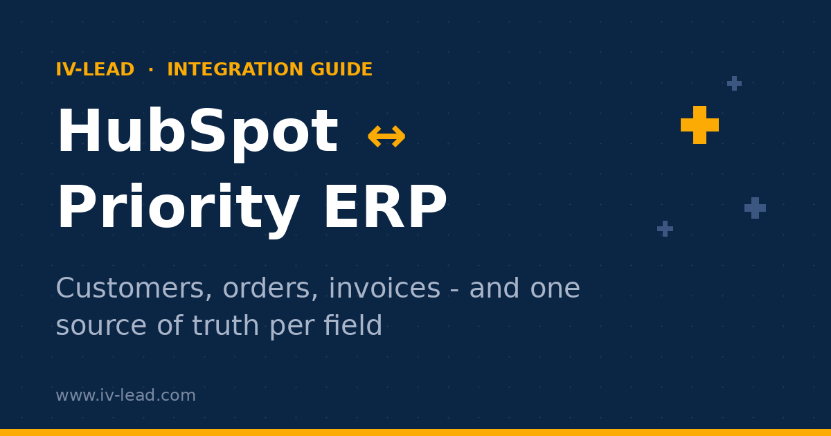 מדריך מיפוי נתונים בין HubSpot ל-Priority - IV-LEAD