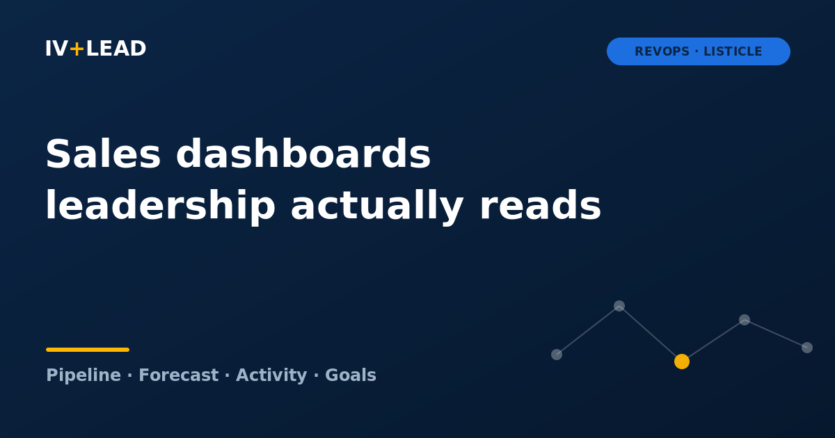 Sales dashboards leadership actually reads: ideas and how to build them