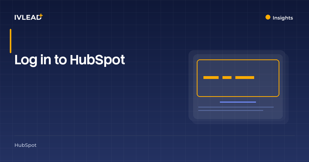 Log in to HubSpot — IV-Lead