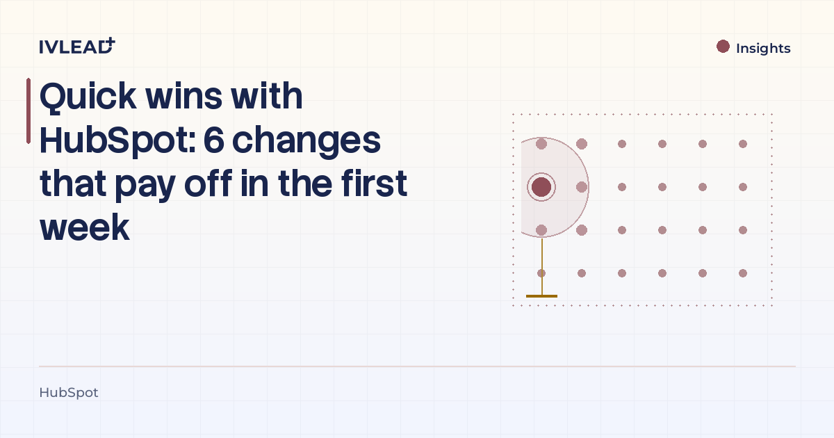 Quick wins with HubSpot: 6 changes that pay off in the first week — IV-Lead