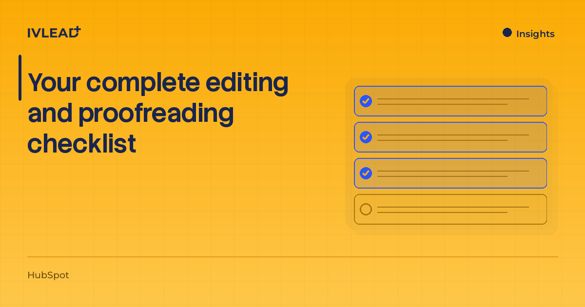 Your complete editing and proofreading checklist — IV-Lead