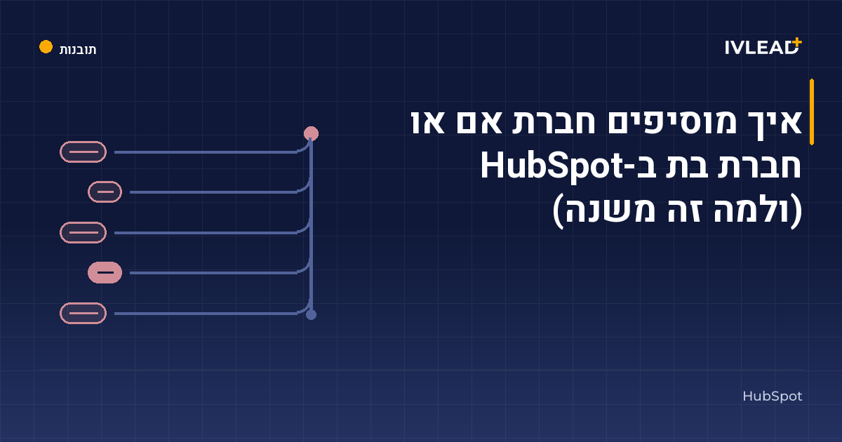 איך מוסיפים חברת אם או חברת בת ב-HubSpot (ולמה זה משנה) — IV-Lead