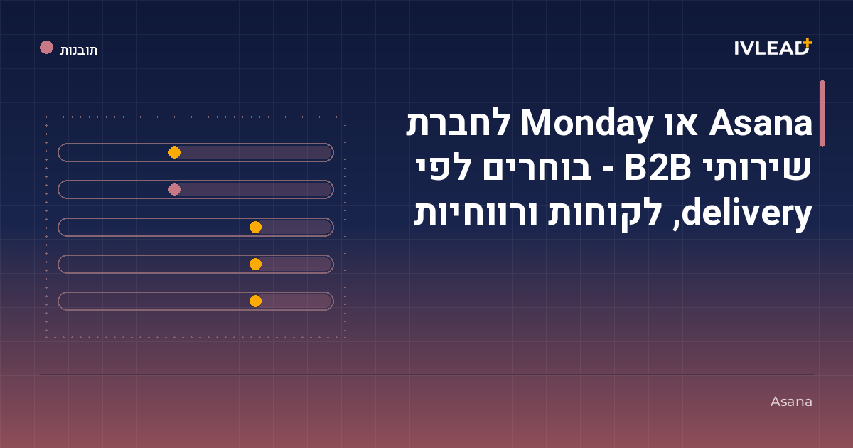 Asana או Monday לחברת שירותי B2B - בוחרים לפי delivery, לקוחות ורווחיות — IV-Lead
