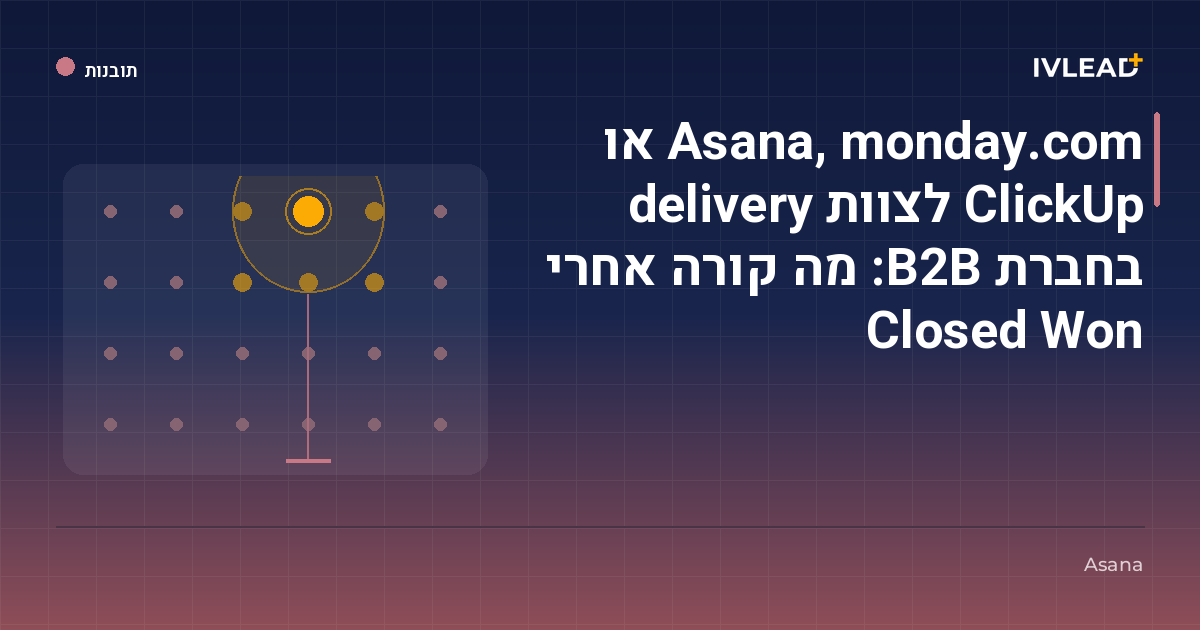 Asana, monday.com או ClickUp לצוות delivery בחברת B2B: מה קורה אחרי Closed Won — IV-Lead