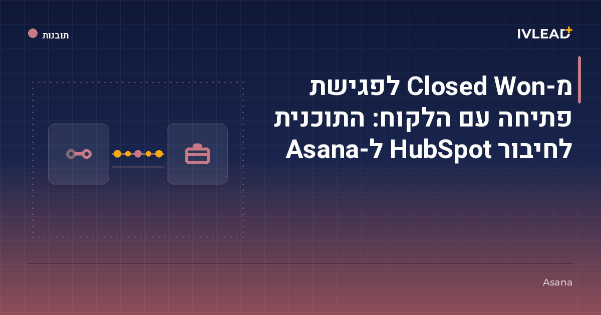 מ-Closed Won לפגישת פתיחה עם הלקוח: התוכנית לחיבור HubSpot ל-Asana — IV-Lead