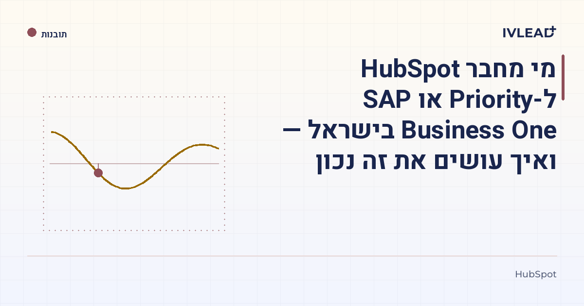 מי מחבר HubSpot ל-Priority או SAP Business One בישראל — ואיך עושים את זה נכון — IV-Lead